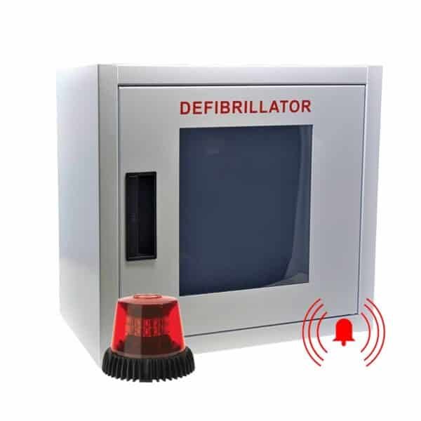 Small Alarmed and Strobe AED cabinet